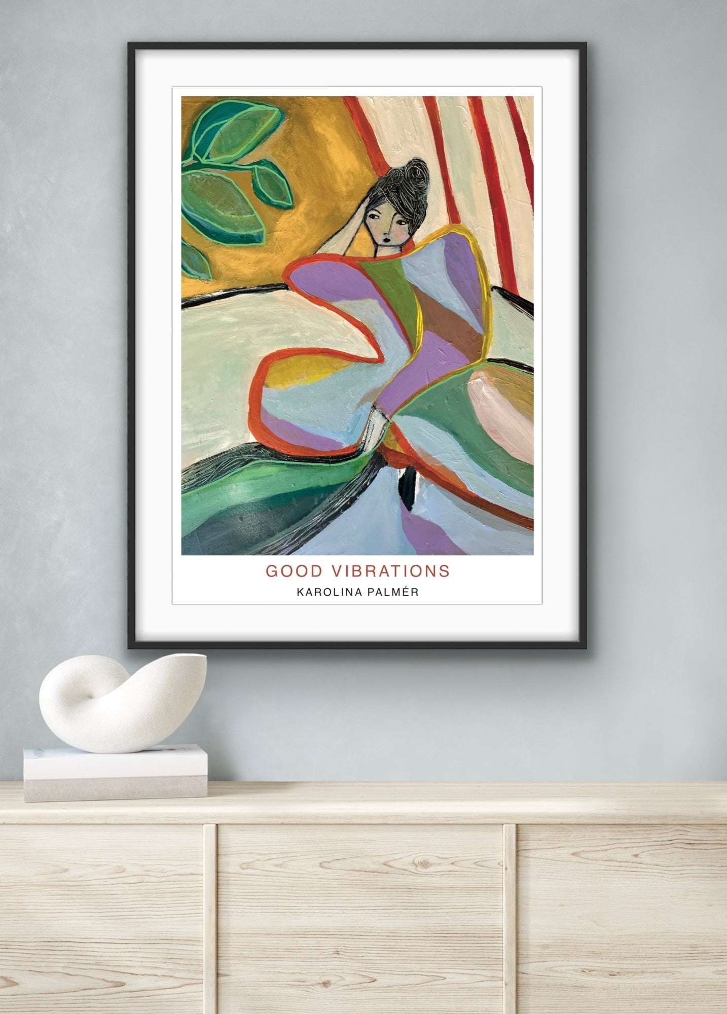 Good Vibrations signerad poster av konstnären Karolina palmér i glada färger.