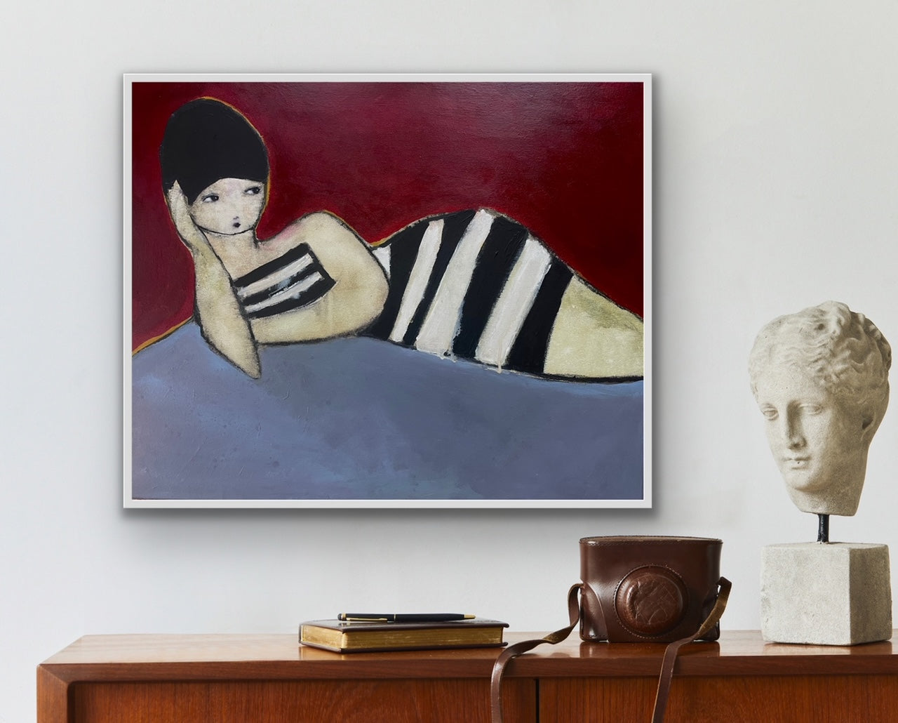 I am akrylmålning av den svenska konstnären karolina palmér. Färgstark konst till salu.