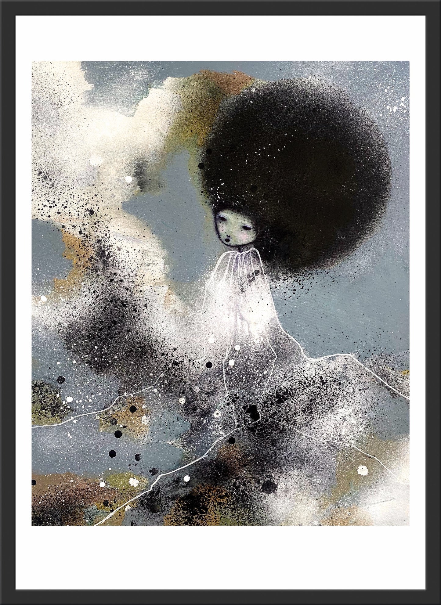 Fine art print Inom mig av den svenska konstnären Karolina Palmér. harmoniskt motiv i lugna blågrrå toner. Konst till salu online.