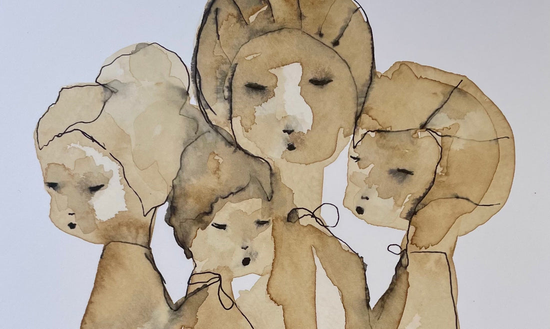 Kaffemålning skapad av konstnären Karolina Palmér.