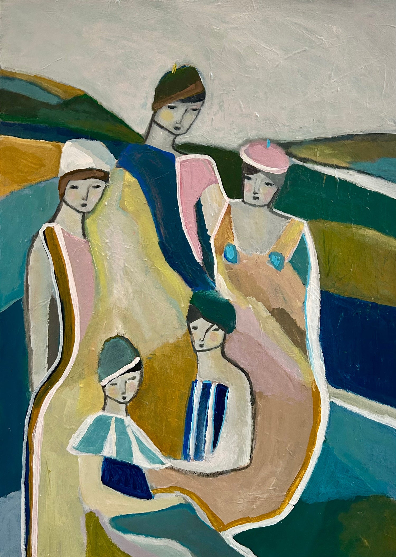 Kraftplats- måleri i gult och blått