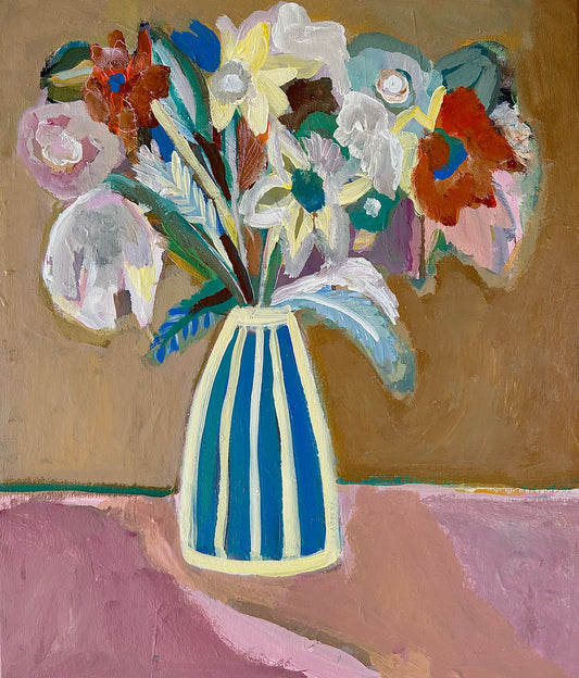 Akrylmålning - Blomstertid