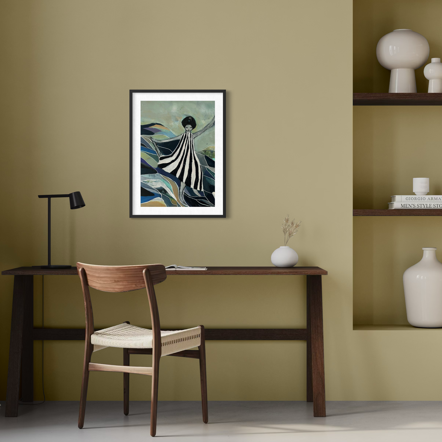 Poster ”Dagar att dansa ” i harmonisk interiör av konstnären Karolina Palmér. 