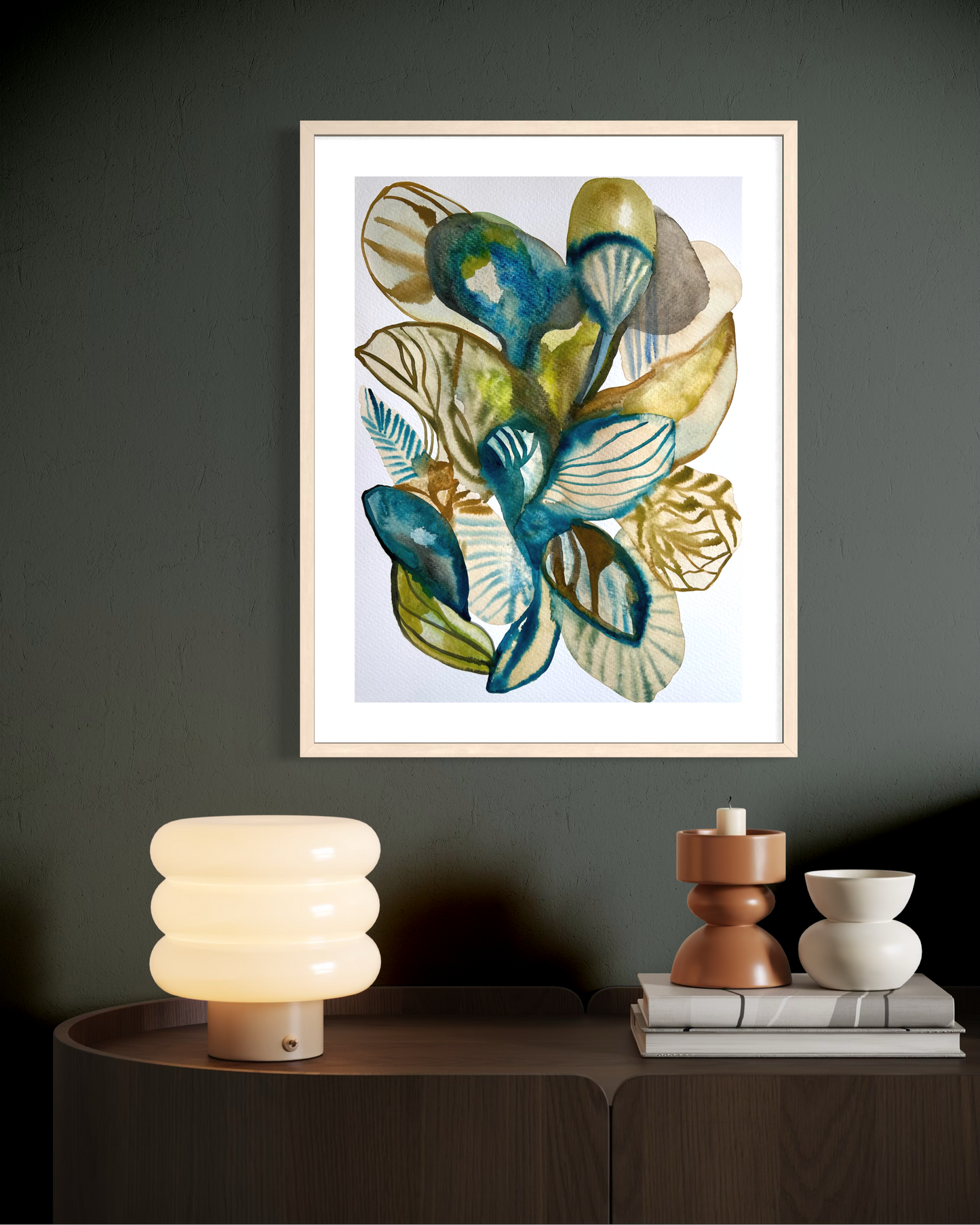 Akvarellmålning Spirit i harmonisk miljö av konstnären Karolina Palmér.