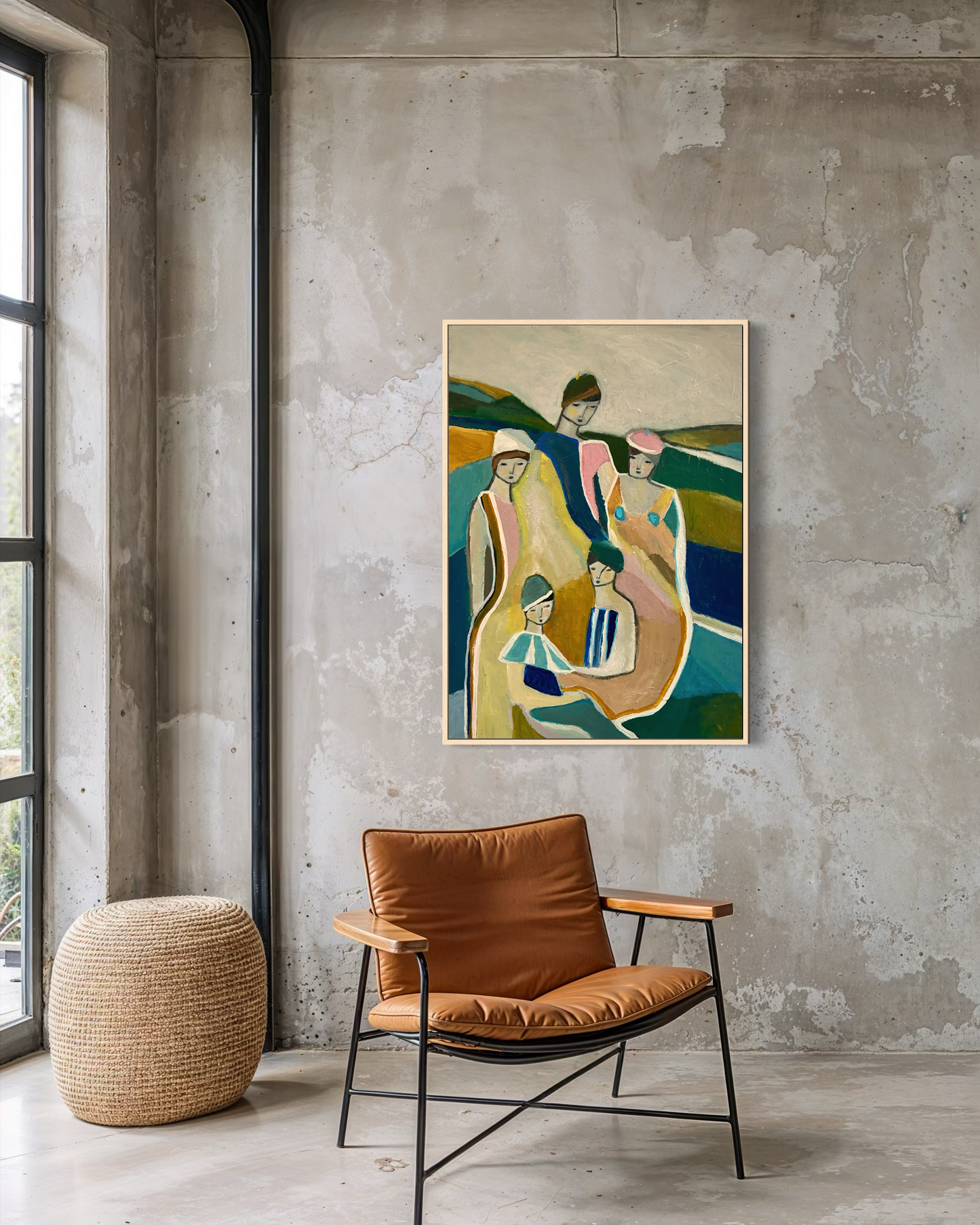 Akrylmålning - Bland vänner