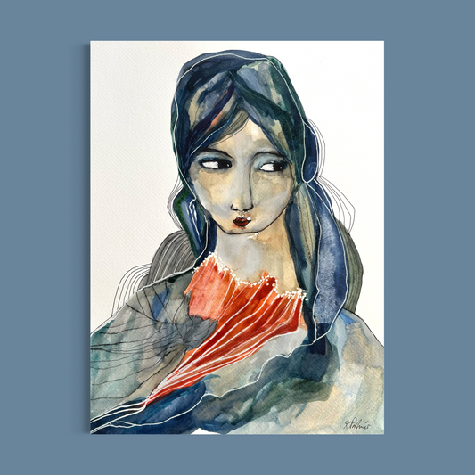 Akvarellmålning - Belle