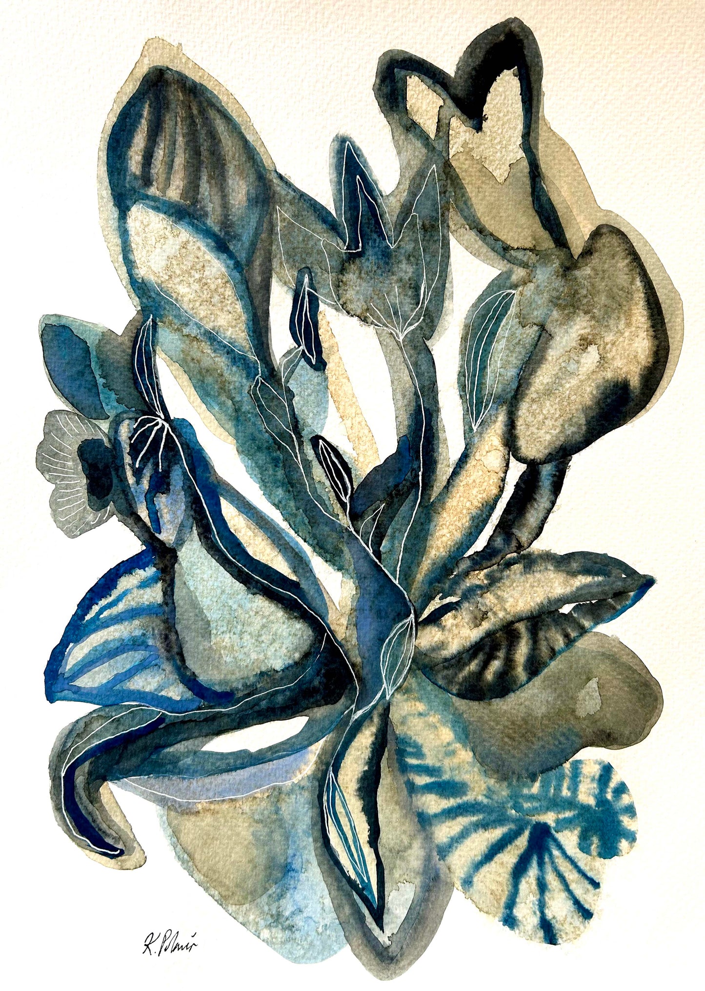 Akvarellmålning - Havsdans