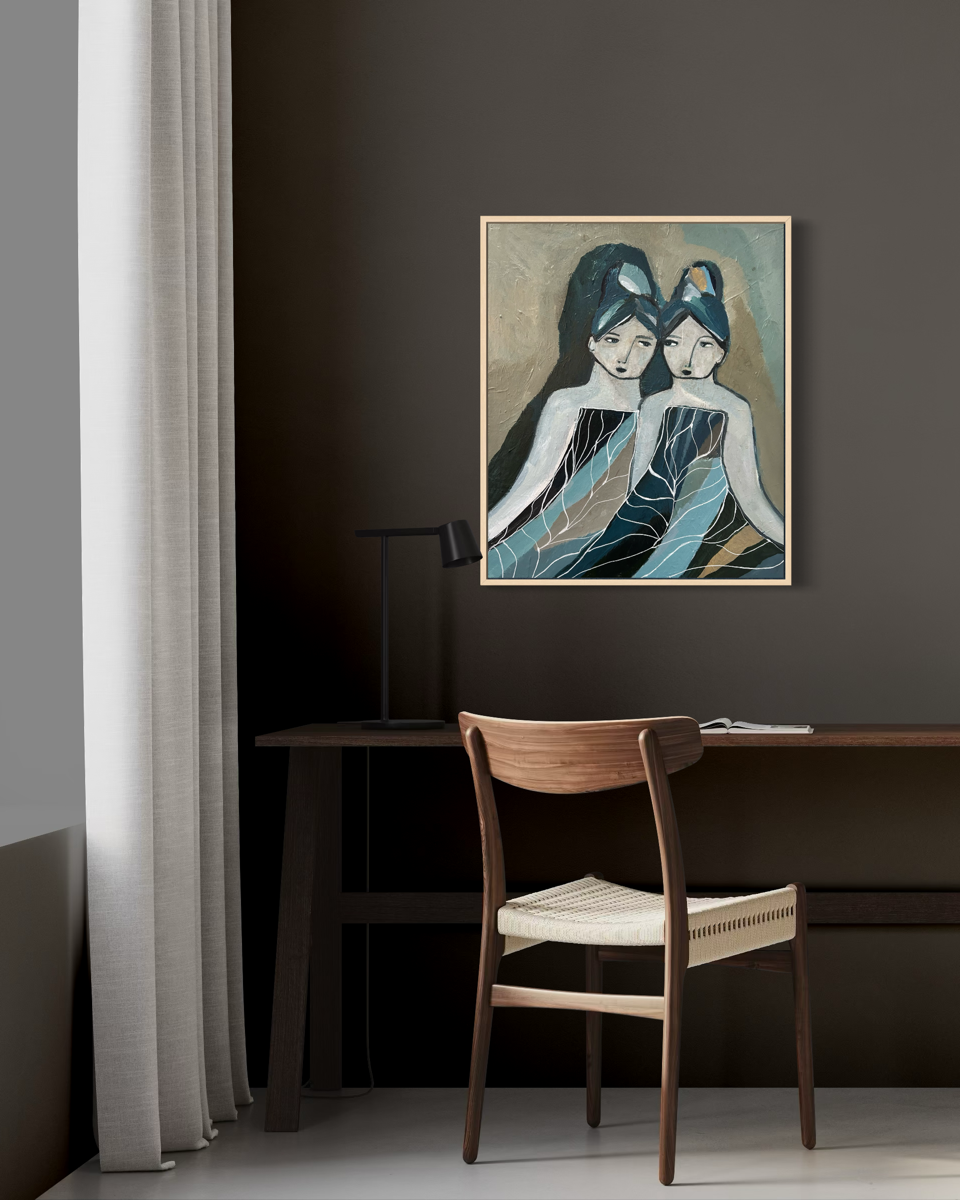 Akrylmålning - Mellan oss