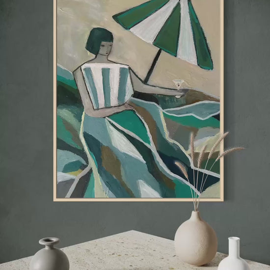 Filmklipp som visar originalmålningen ”Eternity” i inredningsmiljö av Karolina Palmér. 
