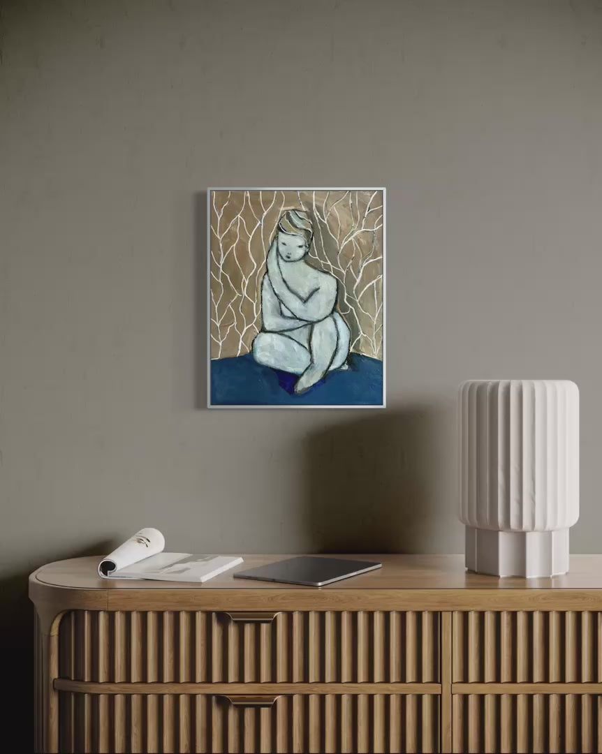 Kort filmklipp som visar originalmålningen ”Ta det med ro” i harmonisk miljö av Karolina Palmér. 
