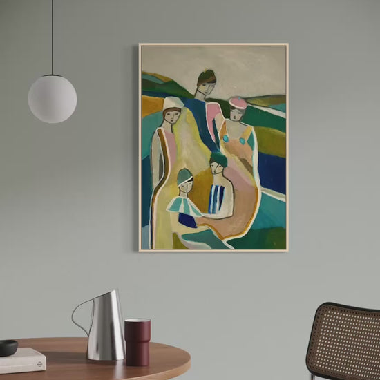 
Kort film som visar originalmålningen ”Bland vänner” i inredningsmiljö av Karolina Palmér. 
