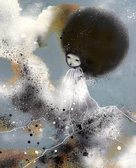 Fine art print Inom mig av den svenska konstnären Karolina Palmér. harmoniskt motiv i lugna blågrrå toner.